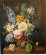 unknow artist, Floral, beautiful classical still life of flowers.040